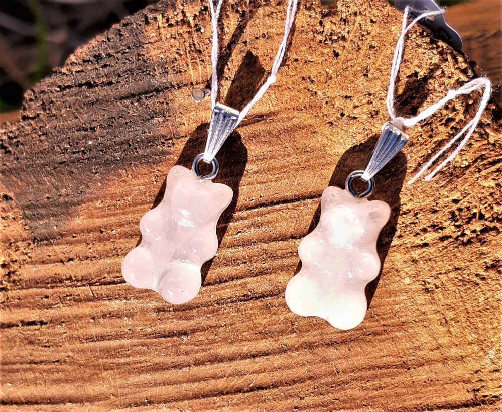 Ourson en quartz rose