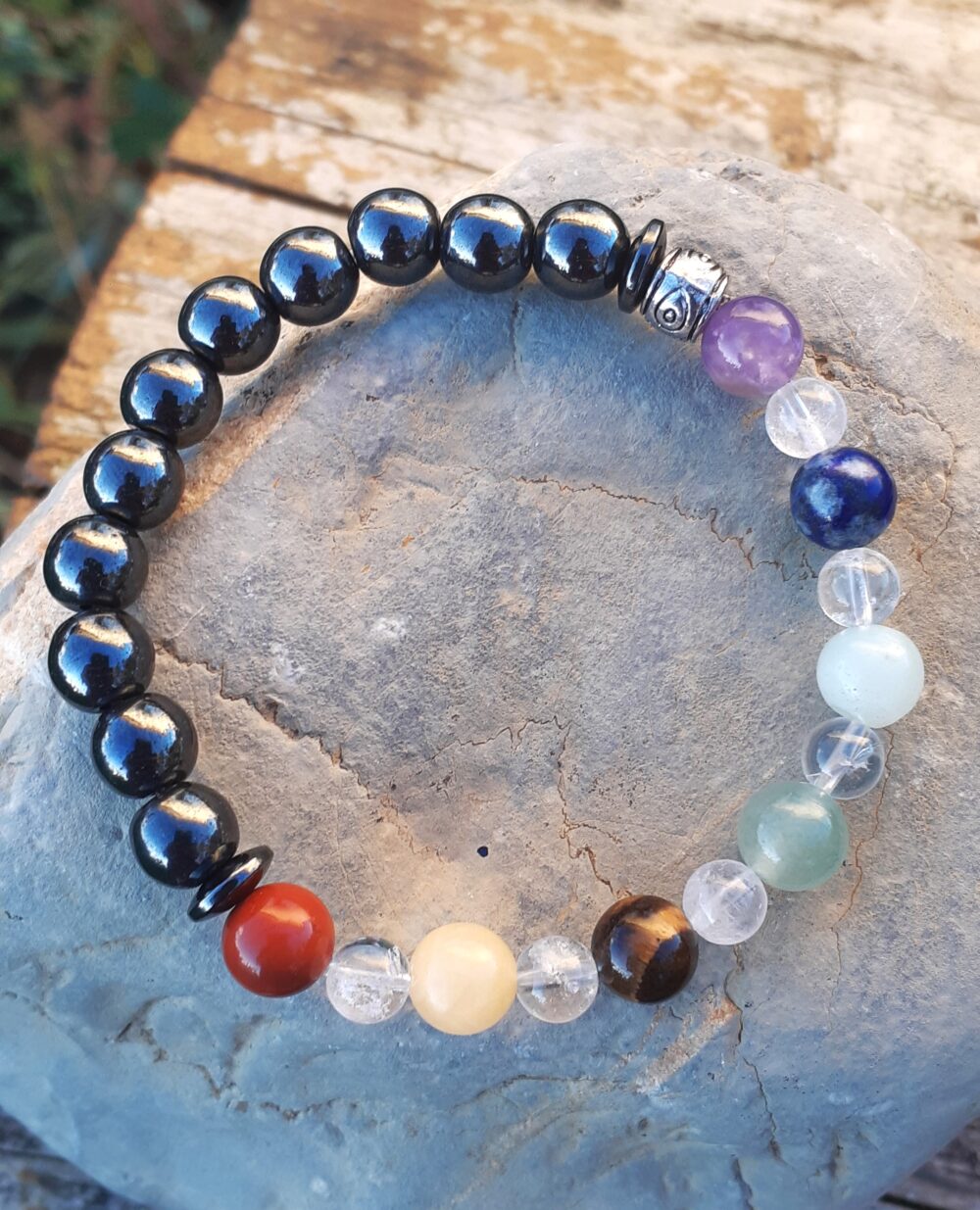 Bracelet HEMATITE ET 7 CHAKRAS