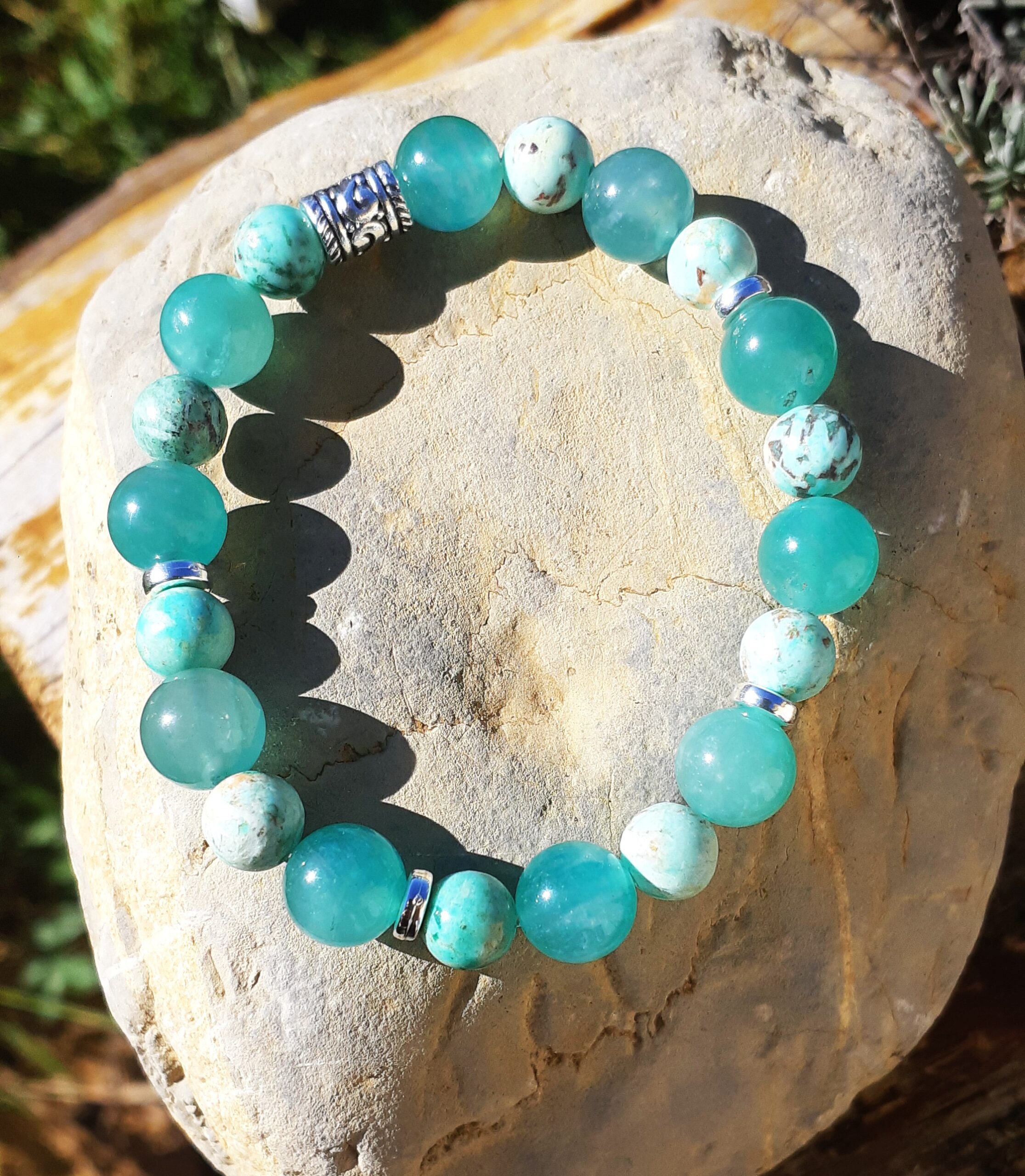 Bracelet AMAZONITE ET TURQUOISE