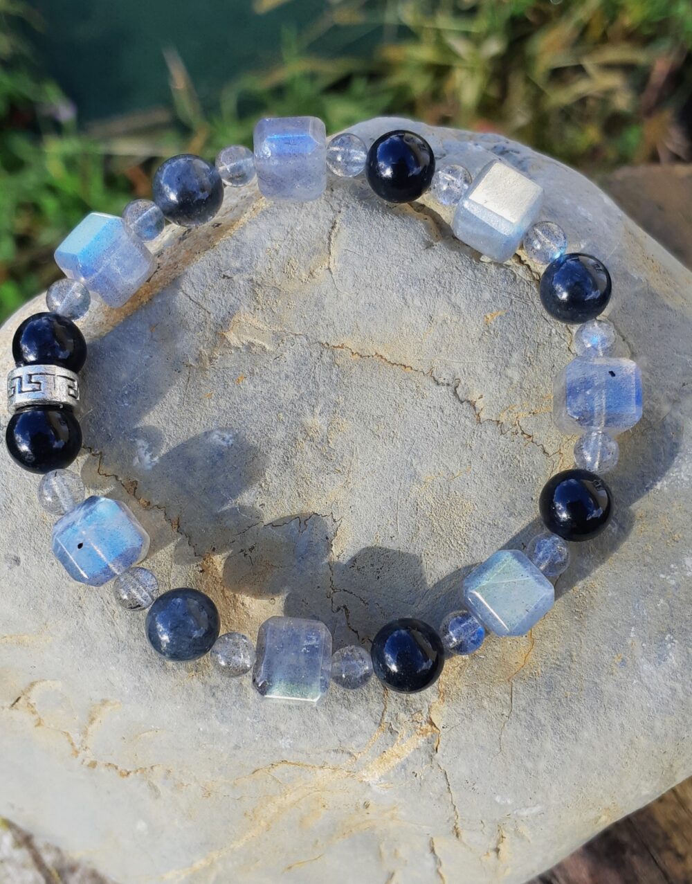 Bracelet LABRADORITE et QUARTZ RUTILE