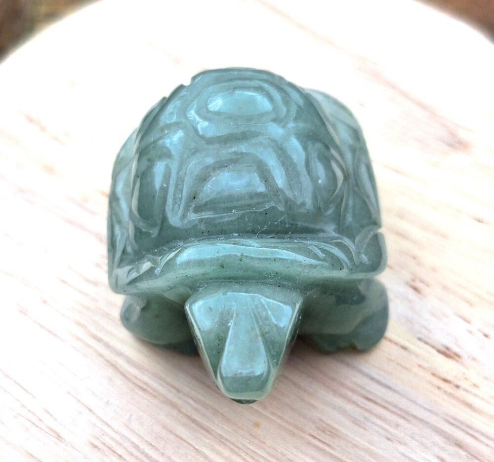 Tortue sculptée en Aventurine verte – Image 4
