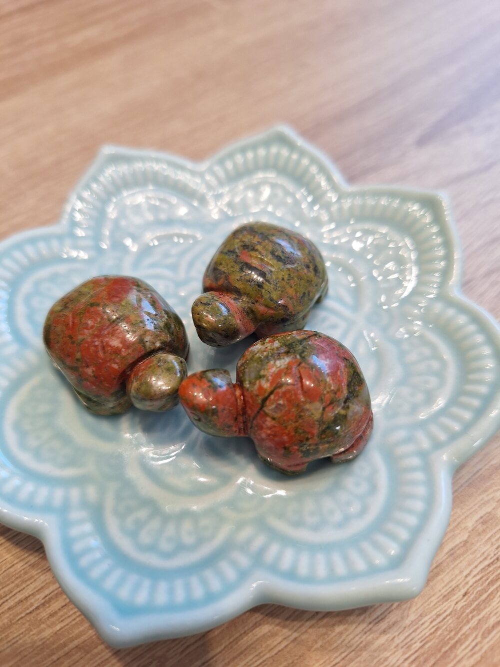 Mini tortue en Unakite