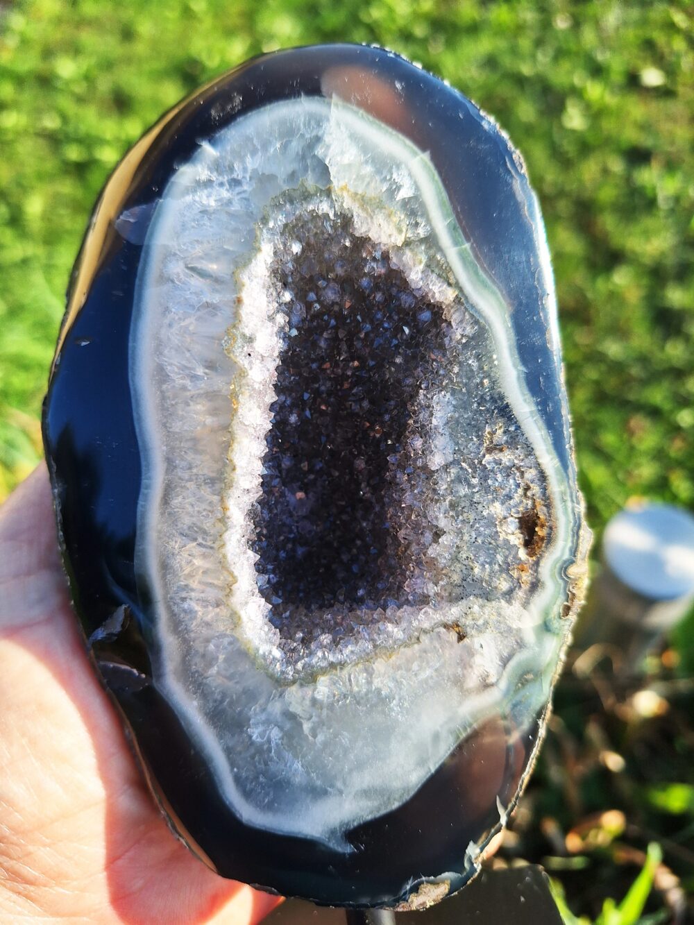 Géode Améthyste et Agate sur socle – Image 4