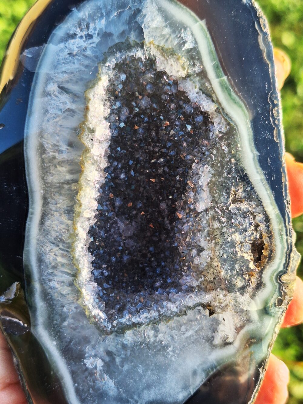 Géode Améthyste et Agate sur socle – Image 2