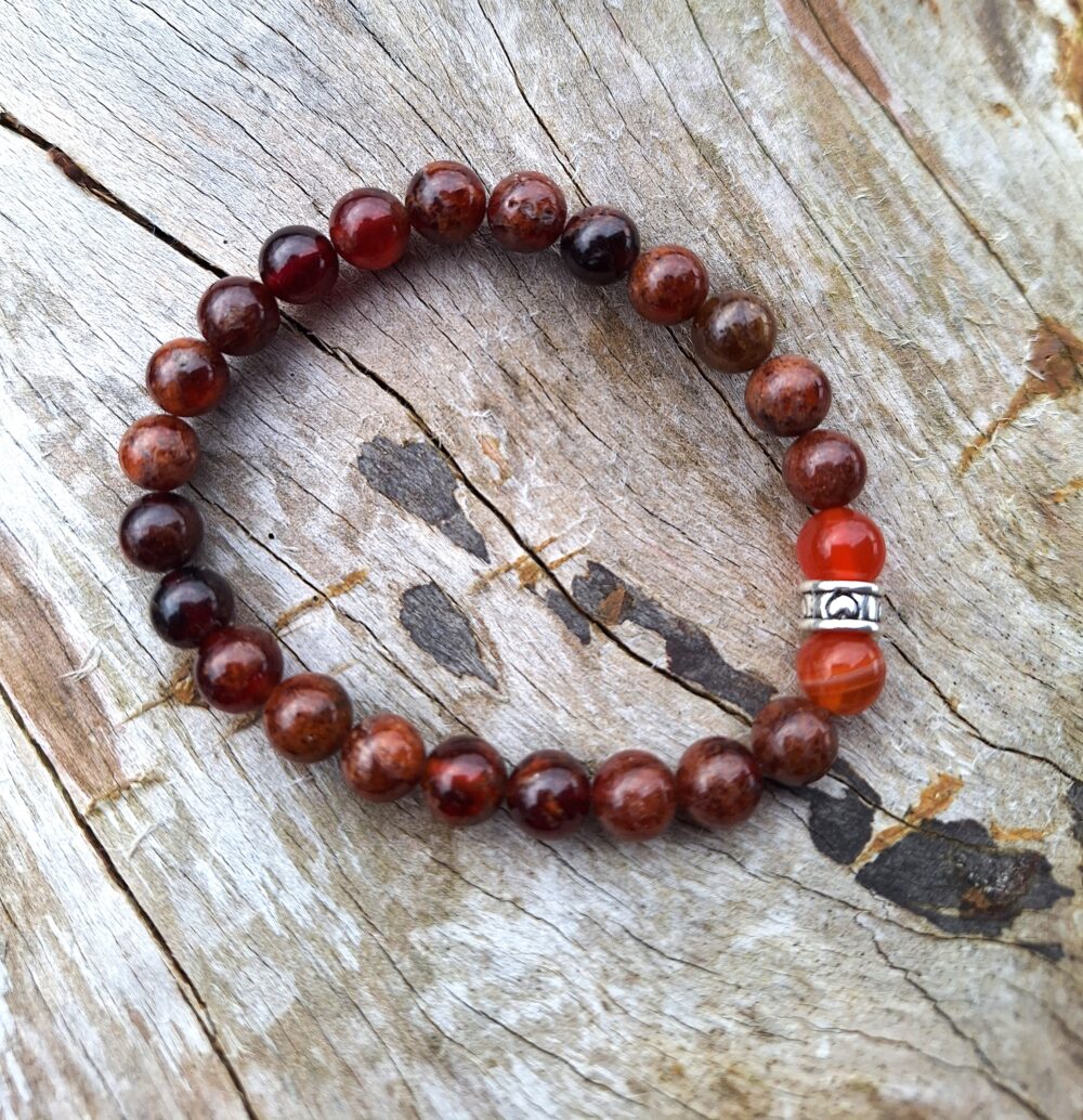 Bracelet duo en Cornaline et Grenat – Image 3