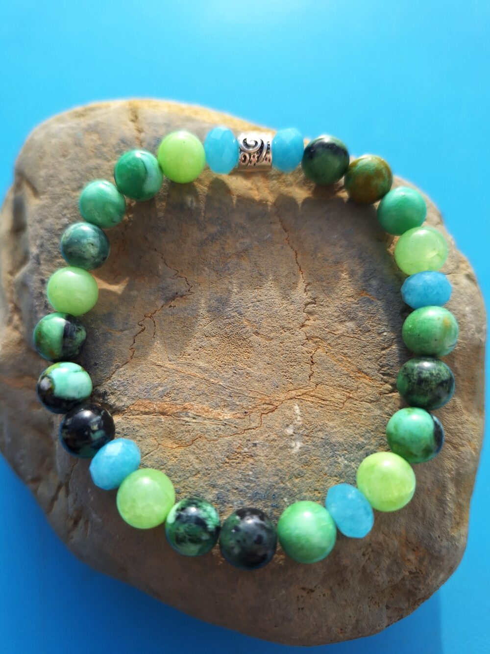 Bracelet printemps Variscite Calcite verte Amazonite