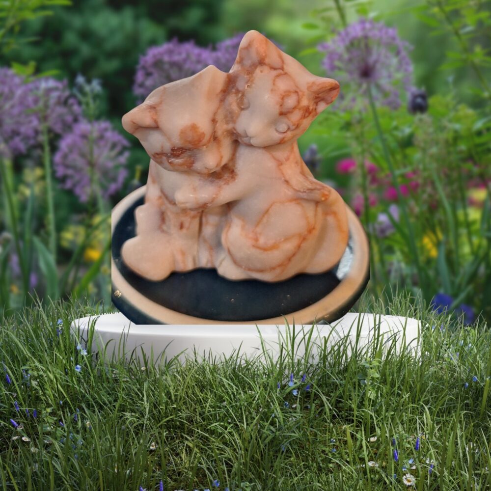 couple de chat en Agate veinée