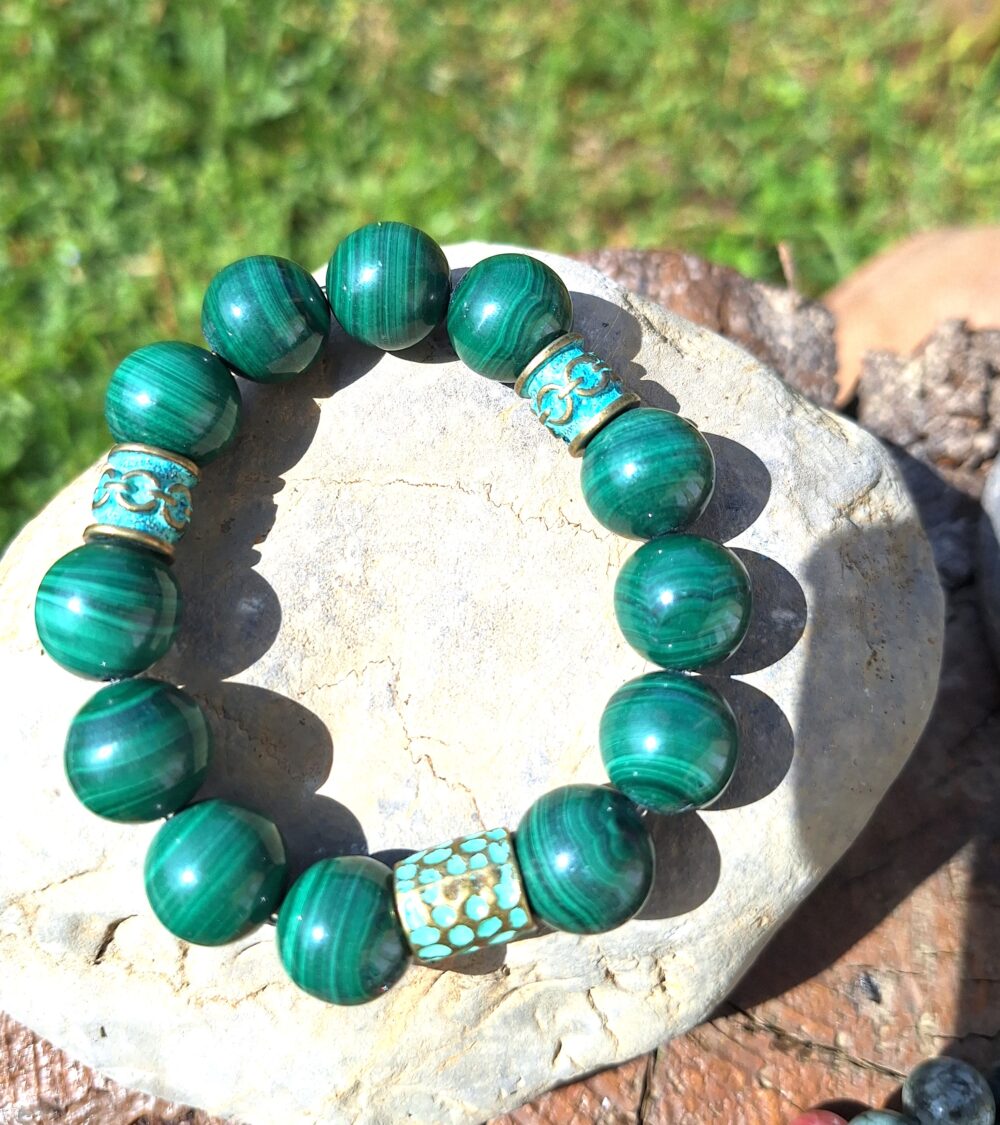 Bracelet en Malachite 14 mm