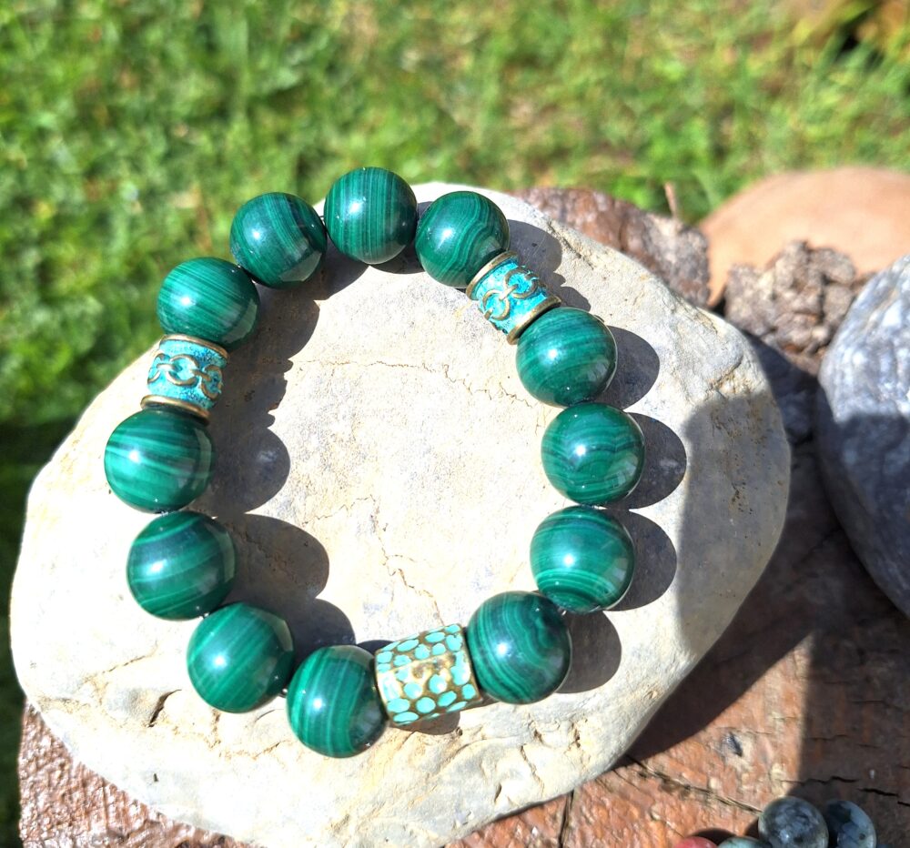 Bracelet en Malachite 14 mm