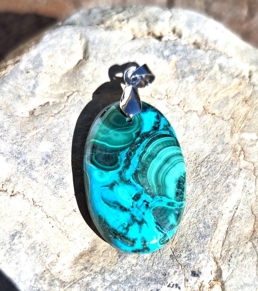 Pendentif en Chrysocolle Malachite