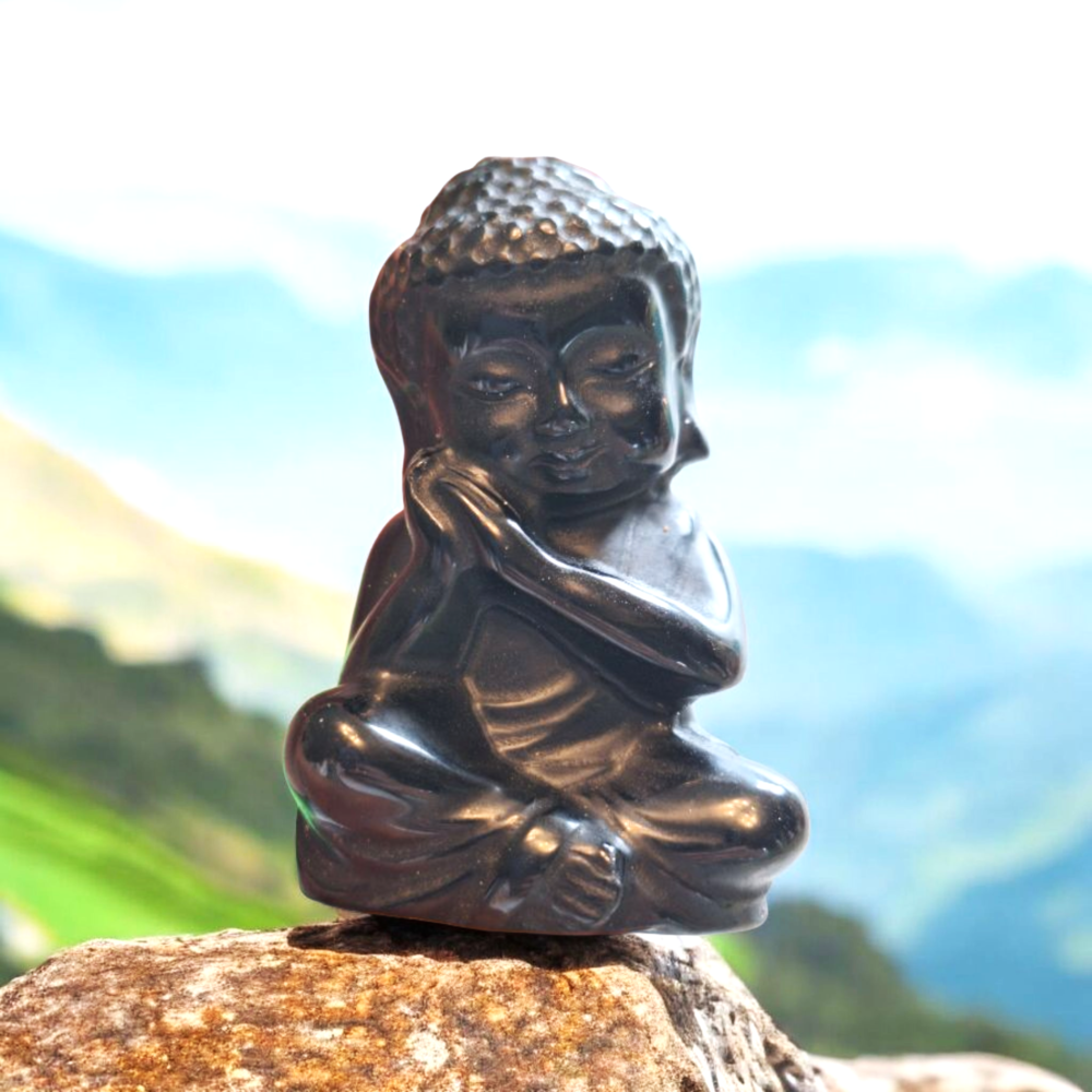 Bouddha en obsidienne noire