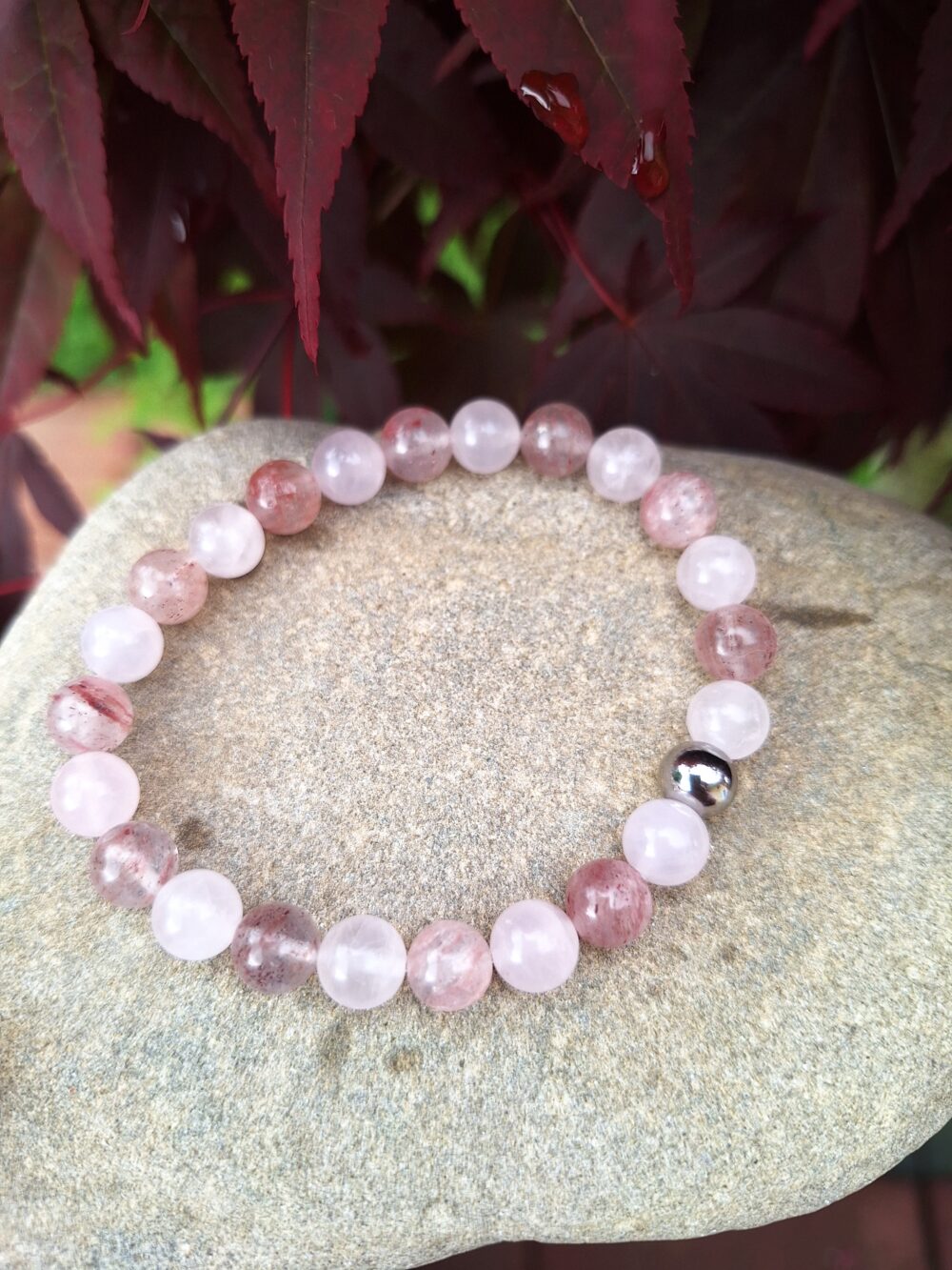 Bracelet Quartz rose et Quartz fraise