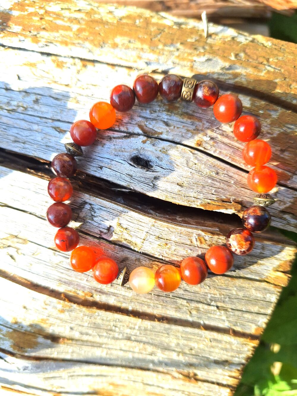 Bracelet Cornaline Jaspe rouge Grenat