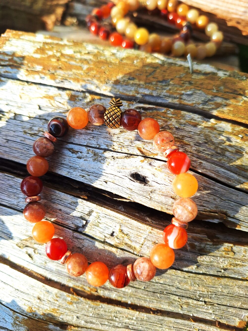 Bracelet Cornaline, Pierre de soleil, Aventurine orange