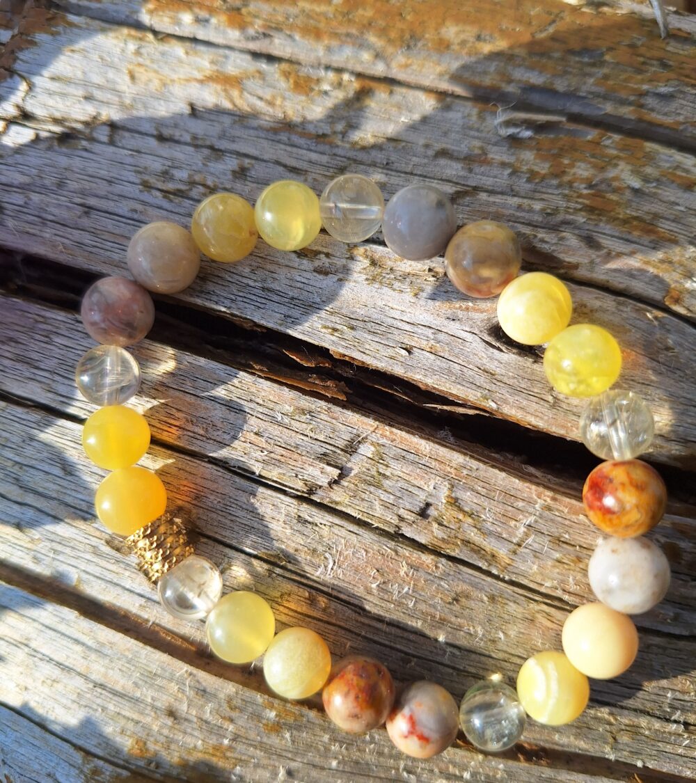 Bracelet Opale jaune Agate du Mexique Citrine