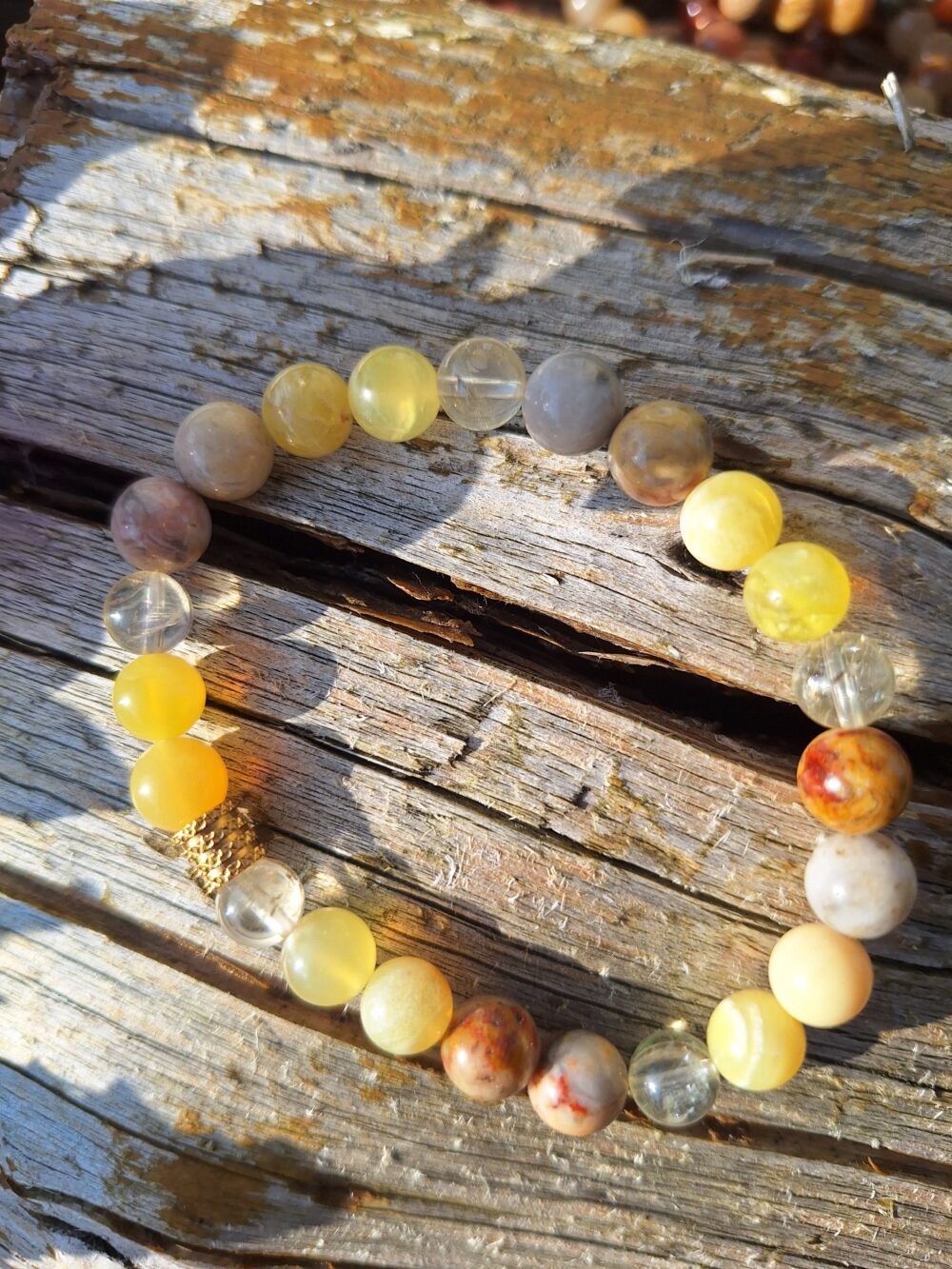Bracelet Opale jaune Agate du Mexique Citrine