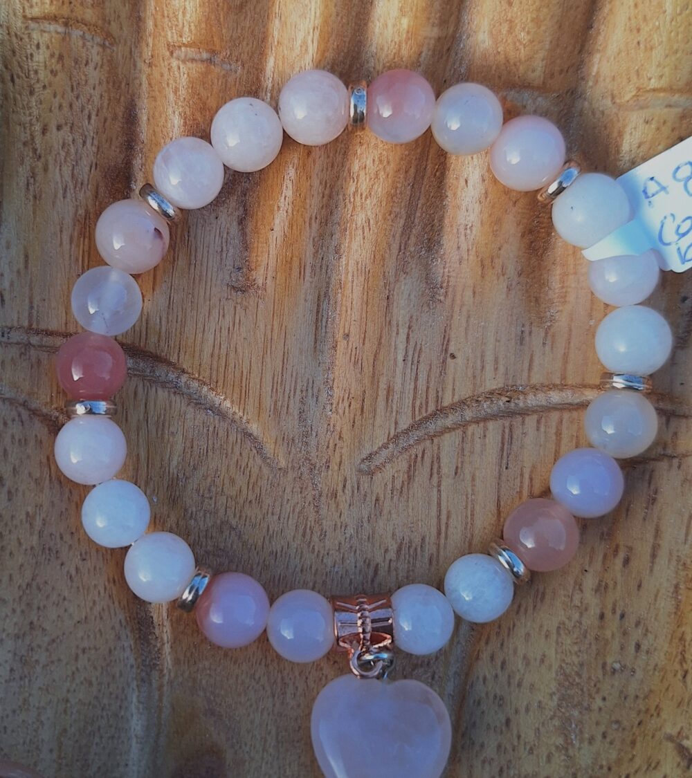 Bracelet Agate rose Calcite rose