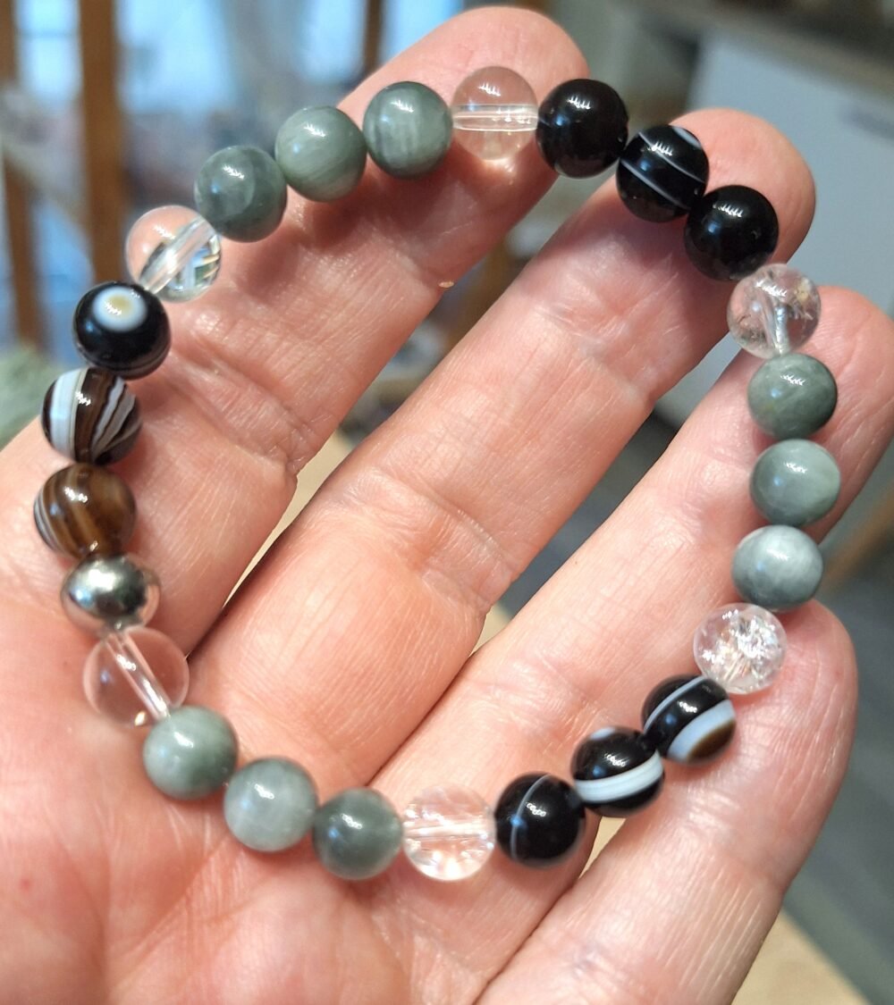 Bracelet Agate Œil Œil de chat Cristal de Roche